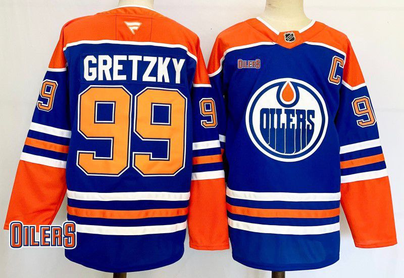 Men Edmonton Oilers #99 Gretzky Blue Fanatics 2025 NHL Jersey style 2->edmonton oilers->NHL Jersey